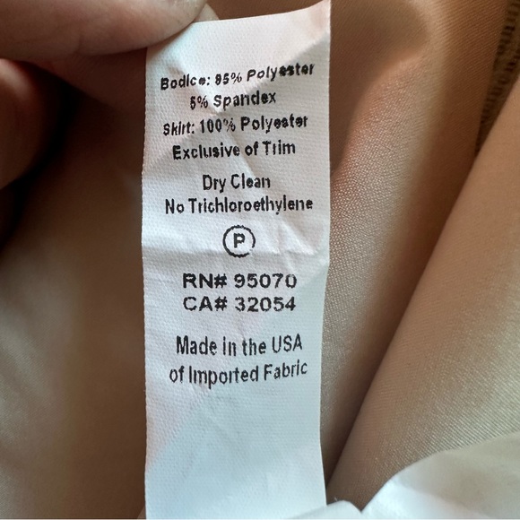 🍓Weston Anthropologie Arcata Beige Dress Feather Print Stretch Top Sz Small M - Picture 13 of 15